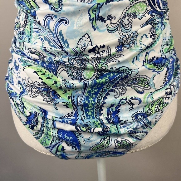 Lauren Ralph Lauren Fiesta PaisleyTwist Bandeau One Piece Swimsuit 16 - Picture 10 of 16